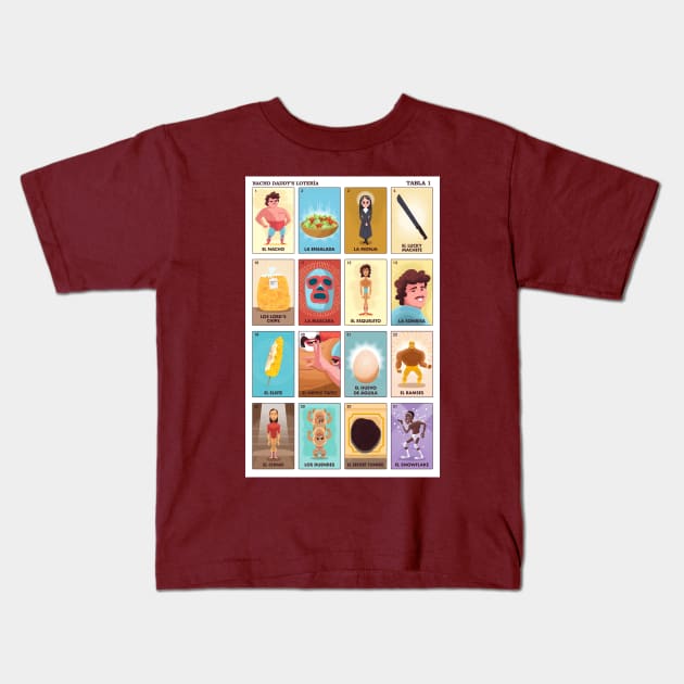 Nacho Daddy's Lotería Kids T-Shirt by TanoshiBoy